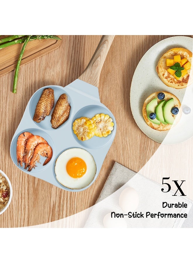 Caannasweis وعاء البويضة، 4 كوب غير اللاصق البويضة السيراميكية Skillet الإفطار مقلي وعاء طباخ البيض مناسبة لمواقد الغاز وأدوات الطبخ الاستقراء، PFOA PFOS مجانا - Image 5