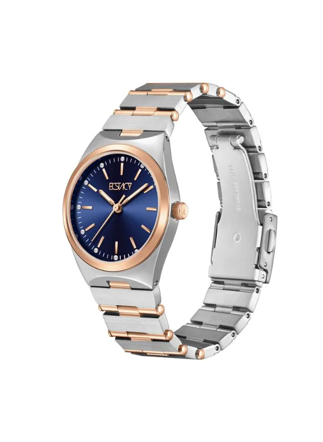 إكستاسي ECSTACY E24501-KBKN Women's Analog Display Watch & Stainless Steel Strap Rose Gold