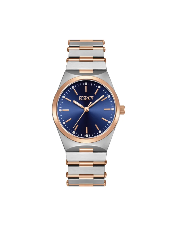 إكستاسي Women's Analog Display Watch With Rose Gold Stainless Steel Strap - E24501-KBKN