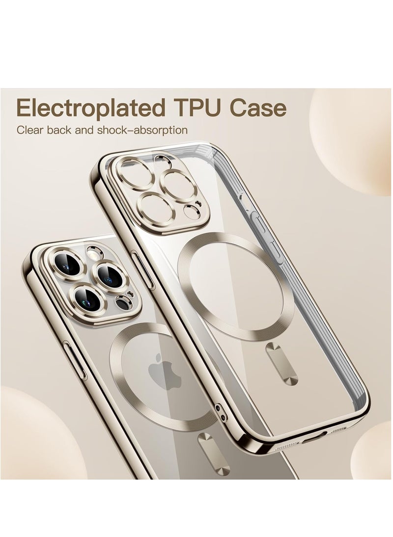 Magsafe Case For Iphone 15 Pro 6.1 Wireless Charging Silicone Clear Case Cover Natural Titanium - Image 2