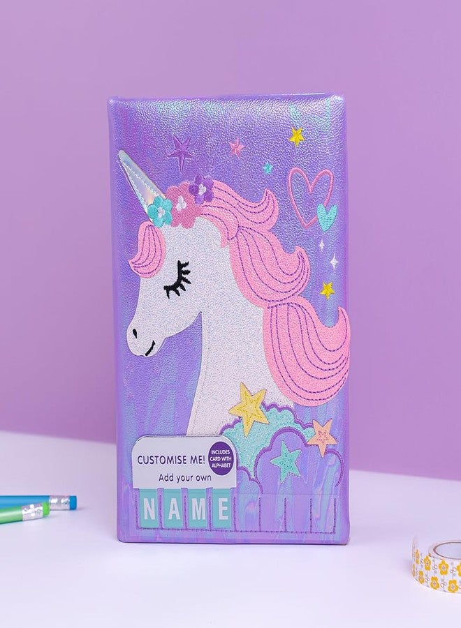 Mirada Happy Unicorn Glitter Notebook - Cute Shiny Stylish Diary for School, Study & Home, Ideal Birthday & Christmas Gift - Image 1