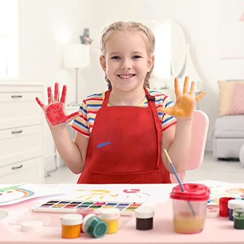 SINLAND Kids Apron with Pocket 2 Pack Adjustable Children Chef Apron for Cooking Baking Painting (M: 6-12 Years) - Image 4