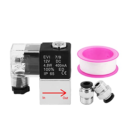 Metaland Electric Solenoid Valve 12V DC 1/8" NPT Normally Closed Air Valve - Image 1