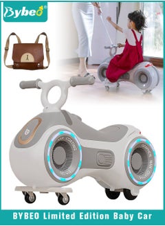 Bybeo Ride on Car for Kids, Extended Baby Swing Car With Baby Backpack, Magic Baby Cars for Boys Girls, Ride-On Toys for Toddlers, with Silent Wheels, Light, Music and Backrest, for Riding with Parents  - Image 1