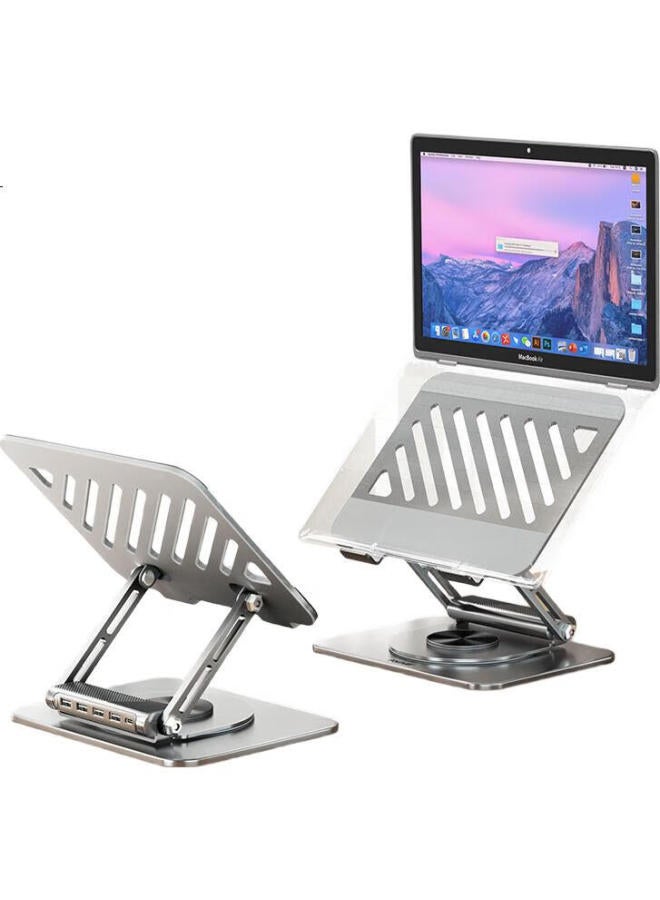 founder Laptop Stand With Hub Expansion Dock, Cooling Pad, Usb Hub, 360-Degree Rotation, Infinite Height Adjustment, Suspended Vertical Design For Apple, Huawei, Lenovo Legion Laptops - Image 1