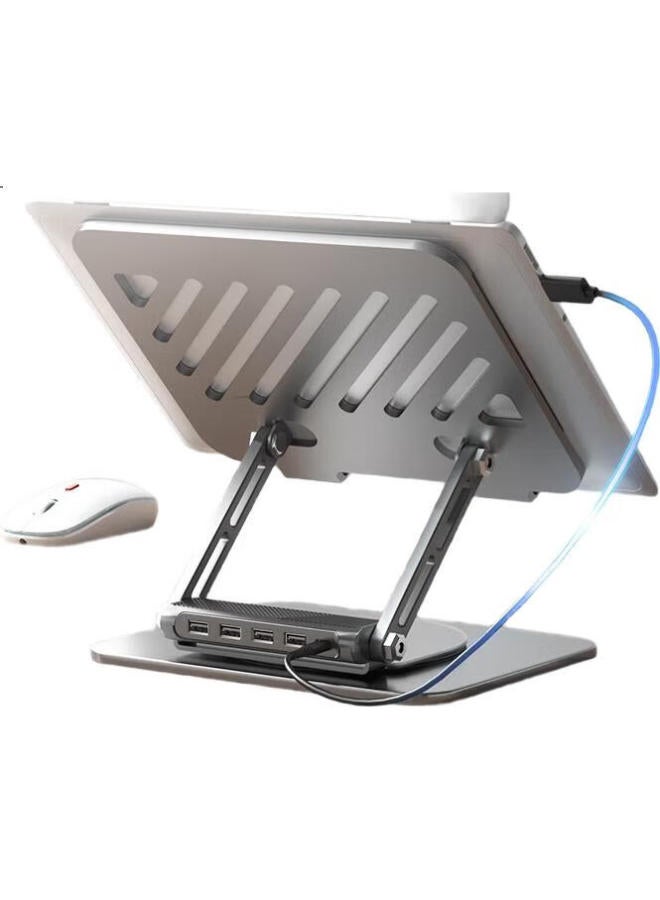 founder Laptop Stand With Hub Expansion Dock, Cooling Pad, Usb Hub, 360-Degree Rotation, Infinite Height Adjustment, Suspended Vertical Design For Apple, Huawei, Lenovo Legion Laptops - Image 2
