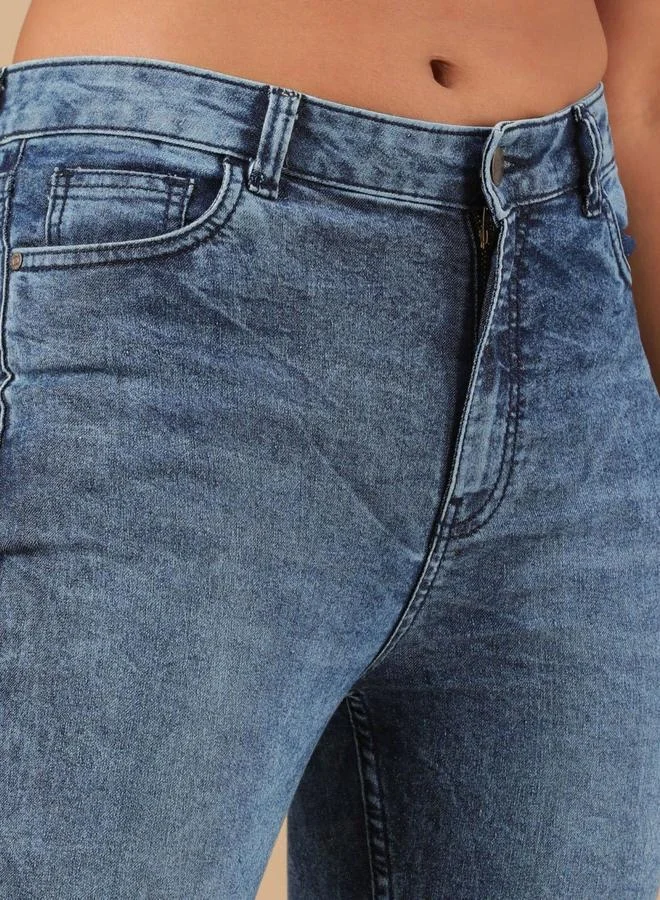 Freehand  Freehand Women Blue Slim Fit Solid Jeans for Women | Best Price UAE