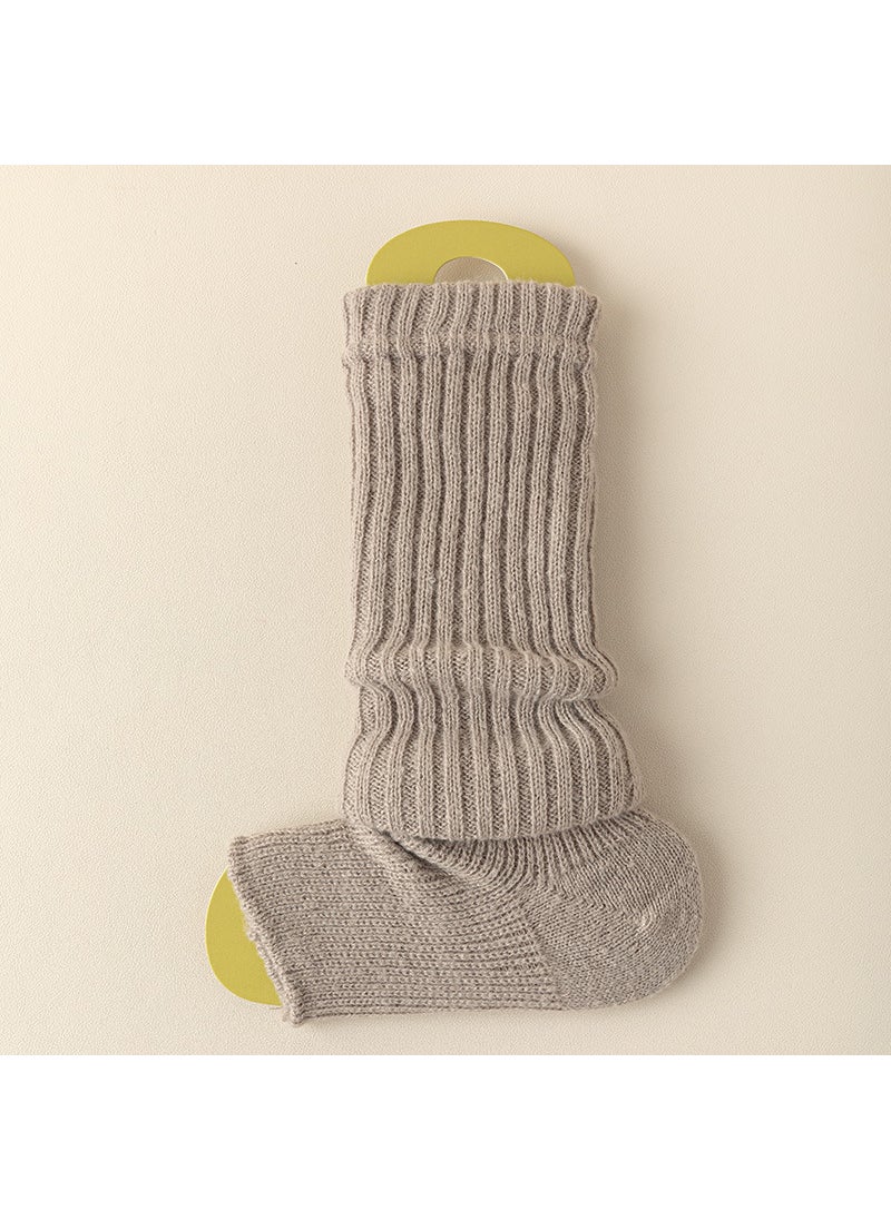 Generic - Y2K Knit Leg Warmers Womens Fuzzy Thigh High Winter Socks Coffee - Image 1