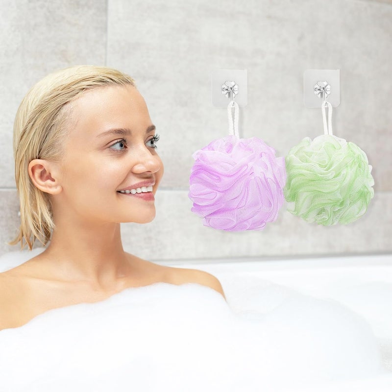 Tbestmax 4 Pack Bath Sponge Pouf Shower Loofah Body Scrubber Exfoliator, 60g/Piece - 4 Colors - Image 5