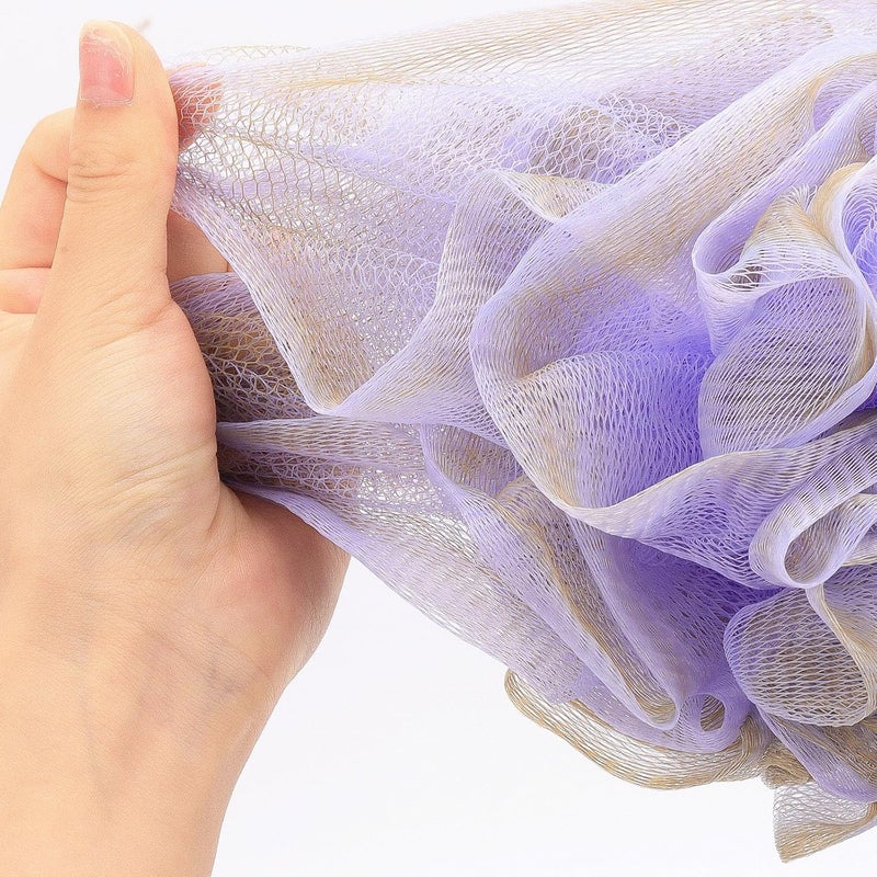 Tbestmax 4 Pack Bath Sponge Pouf Shower Loofah Body Scrubber Exfoliator, 60g/Piece - 4 Colors - Image 3