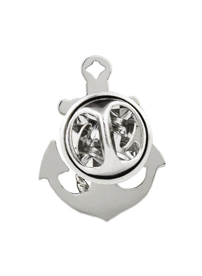 Peluche Anchor Silver Rhodium Plated Lapel/Brooch Pin for Men - Image 5