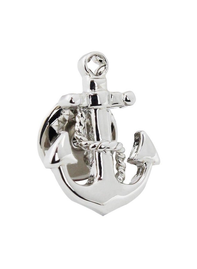 Peluche Anchor Silver Rhodium Plated Lapel/Brooch Pin for Men - Image 3