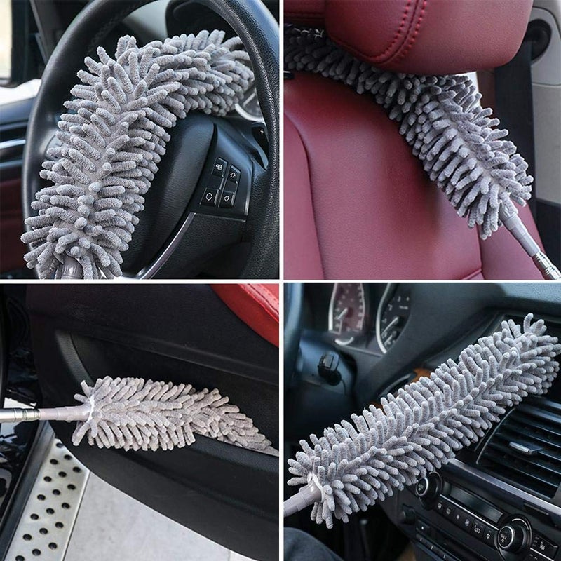 Ti Amo Fashion Hub Foldable Fan Cleaning Duster Flexible Foldable Microfiber Duster Brush Fan Duster for car Home Interior Multipurpose Cleaning moveable Brush with Long Rod Multi Color 1 PIs - Image 4