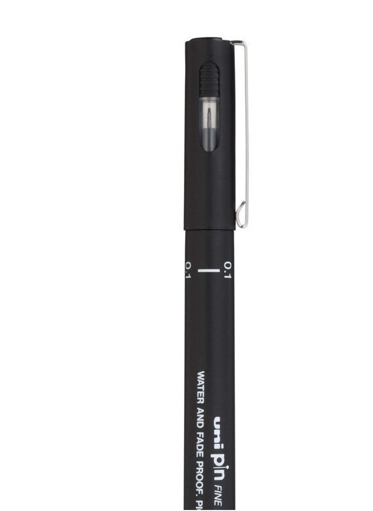 Uni Pin Uni-Ball 200 Pin Fineliner Pen Thin Black (0.1mm) [Box 12]  - Image 3
