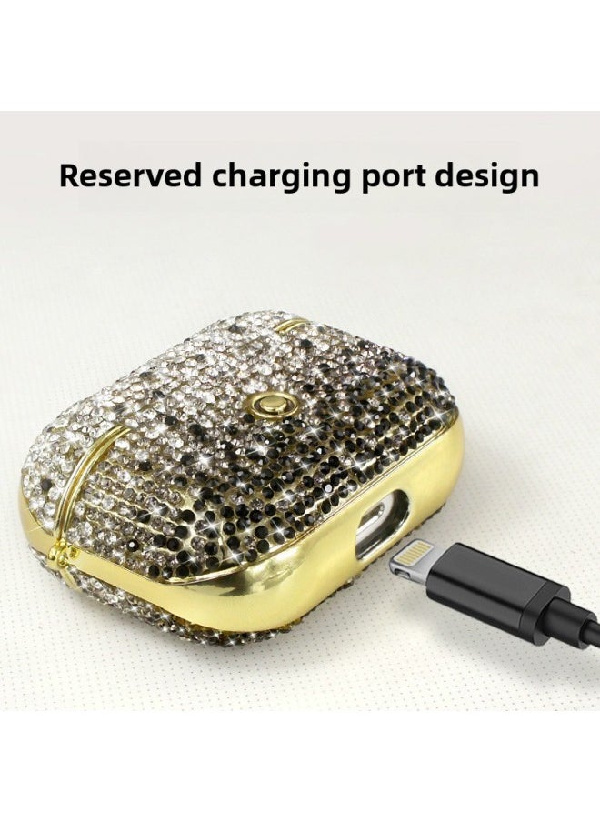 Generic - For Apple Airpods Pro2 Earphone Case Airpods3 Bluetooth Headset Protective Case Three Generation Rhinestone Case-Color:Green-Applicable Model:Airpods Pro/Airpods Pro2 - Image 1