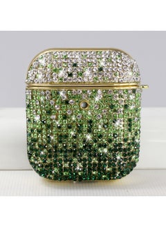 For Apple Airpods Pro2 Earphone Case Airpods3 Bluetooth Headset Protective Case Three Generation Rhinestone Case-Color:Green-Applicable Model:Airpods Pro/Airpods Pro2