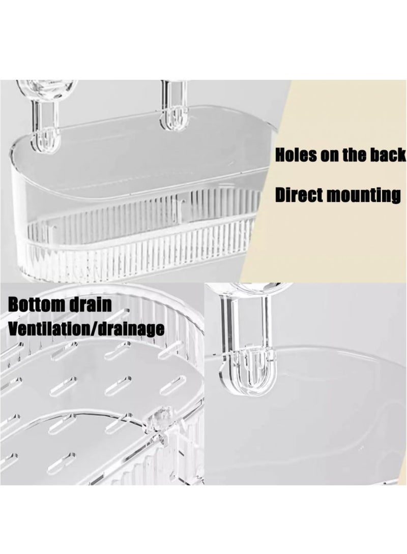 No-Drill Bathroom Suction Storage Box, Suction Cup Storage Rack, Powerful Suction Storage Box, Large Capacity Strong Load-Bearing Shower Caddy for Bathroom Organizers and Storage Transparent - Image 5