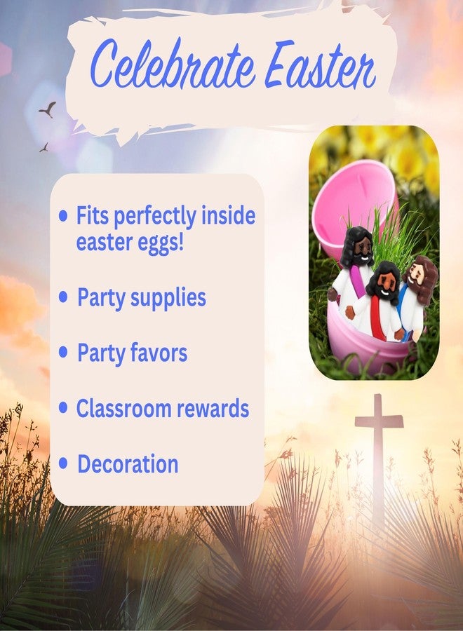 Chillkat Mini Jesus Figures 50 Pcs-Tiny Jesus Bulk-Little Christ Figurines for Easter Egg Stuffers, Religious Party Favors and Gifts, Sunday School, Classroom Crafts, Baptism, Confirmation (Multicolor Jesus) - Image 4