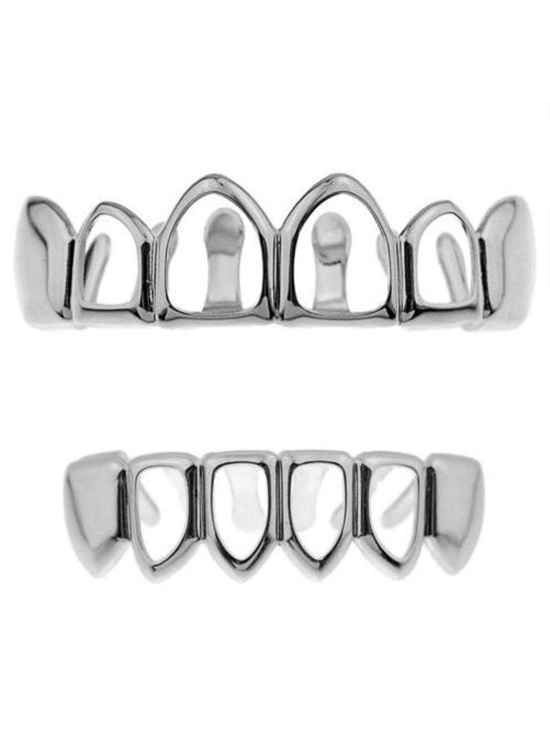 Generic - HipHop Hollow Silver-Plated Tooth Grills - Image 1