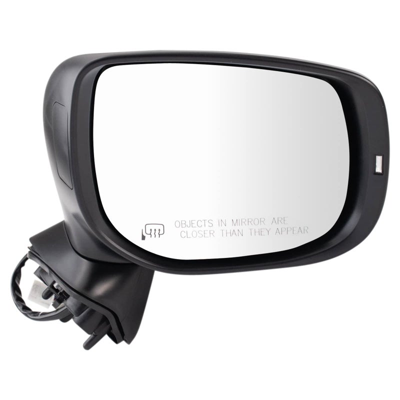 TRQ Passenger Side Power Heated Mirror Smooth Black Manual Fold Turn Signal Compatible with 20192020 Subaru Forester SU1321168