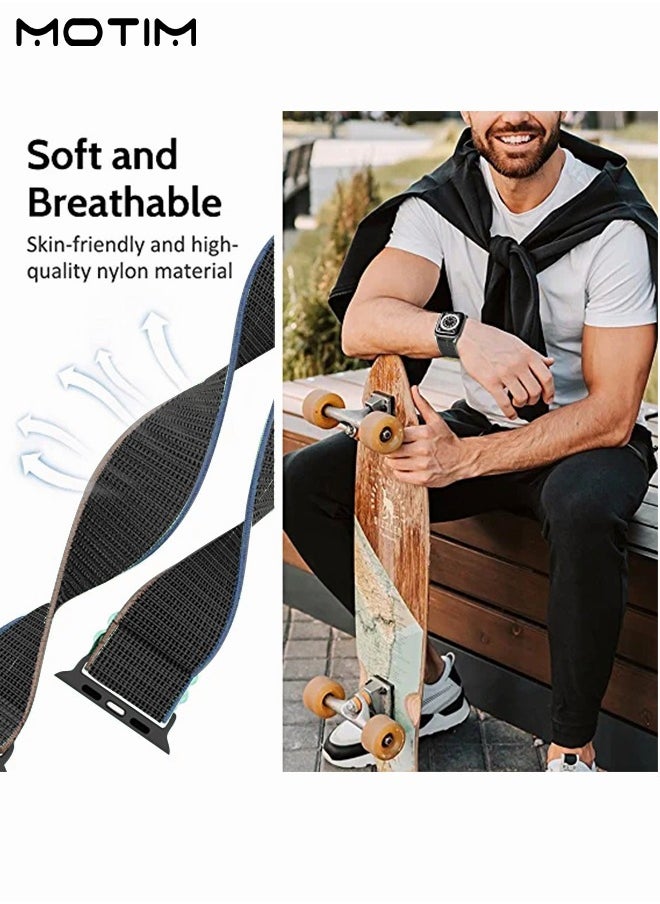 Motim Nylon Loop Band Compatible with Apple Watch 41mm 40mm 38mm, Adjustable Braided Sport Strap, Replacement Band Women Men for iWatch Ultra/SE Series 10/9/8/7/6/5/4/3/2/1  - Image 3