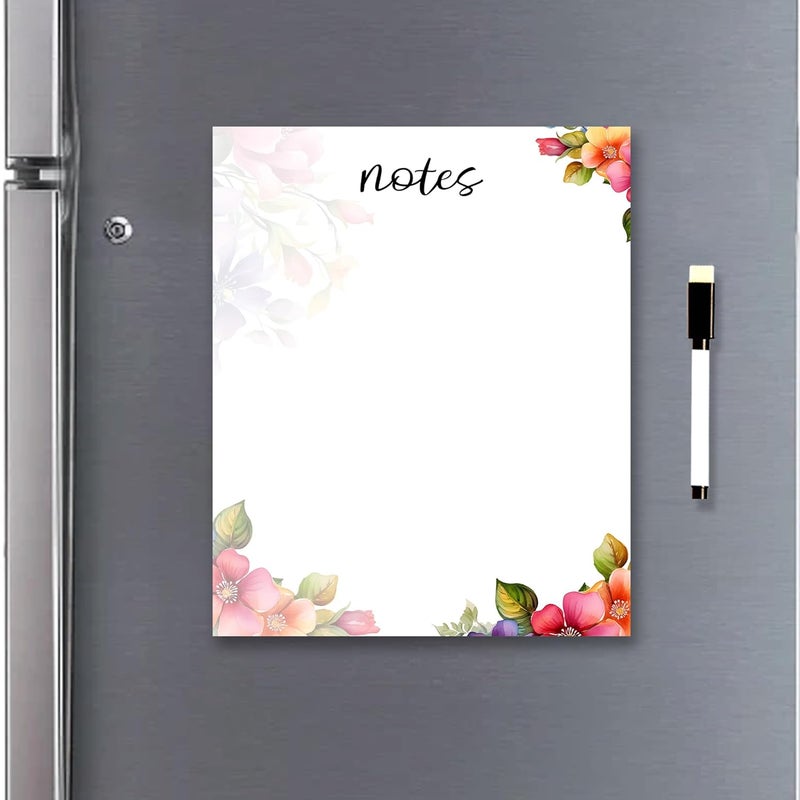 Rousrie Magnetic White Board Fridge Magnet with Marker for Multipurpose Uses Weekly Meal Planner, Making to Do List (Design 5) - Image 1