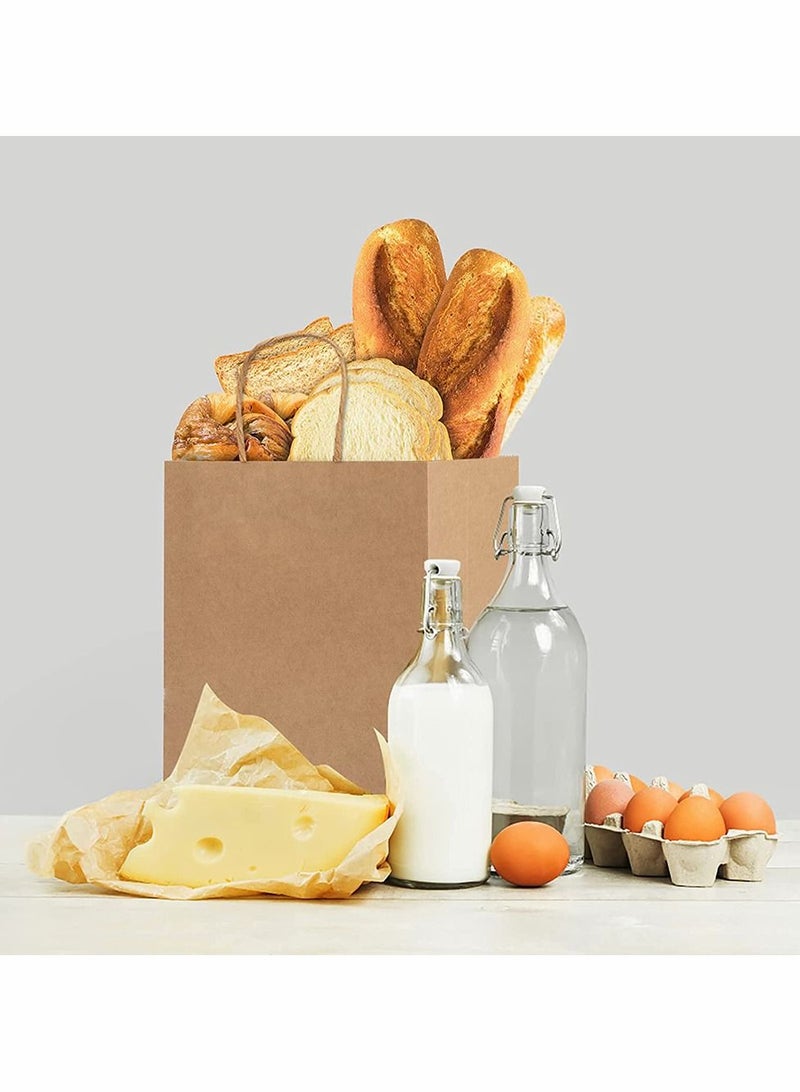 HomarKet 10 Pack Small Plain Natural Paper Gift Bags with Handles Bulk, Kraft Bags for Birthday Party Favors Grocery Retail Shopping Business Goody Craft Bags Cub 21x14x27cm - Image 4
