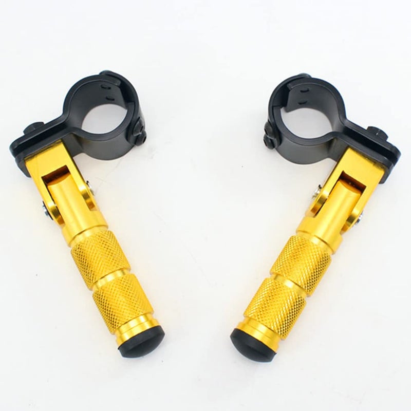 Universal Motorcycle Folding Rearsets Folded Motorbike Footrest Bicycle Footpegs Foot Pegs Pedal Gold