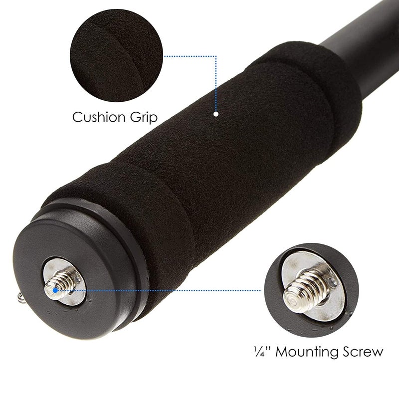 MVPRO 38 inch Professional Lightweight Aluminium Monopod - Black - Image 3