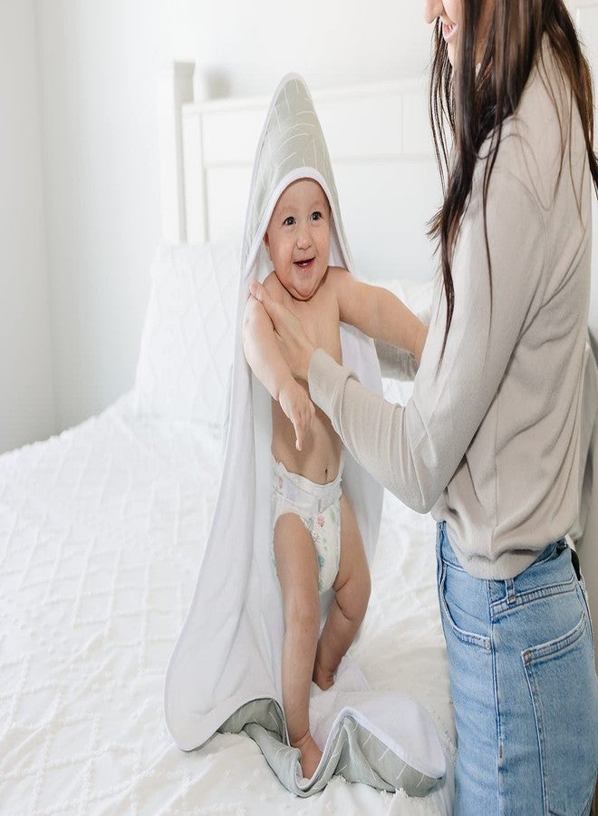 Mebie Baby Muslin Hooded Towel, Desert Sage, Cute Hooded Baby Bath Towel for Newborn, Infant & Toddler, Modern Baby Towels and Washcloths for Boy & Girl, Floral & Pattern Hooded Baby Towels - Image 5