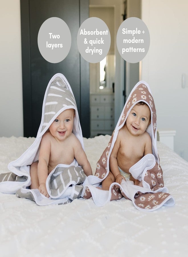 Mebie Baby Muslin Hooded Towel, Desert Sage, Cute Hooded Baby Bath Towel for Newborn, Infant & Toddler, Modern Baby Towels and Washcloths for Boy & Girl, Floral & Pattern Hooded Baby Towels - Image 3