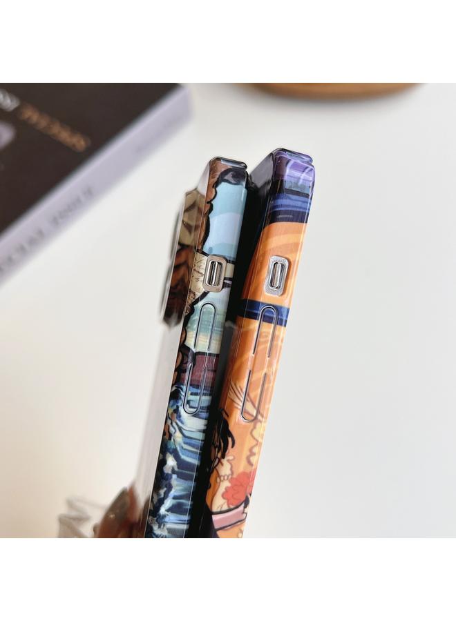 S-TOP Case For iPhone 11 Pro Max Precise Hole Oil Painting Pattern PC Phone Case - Image 4