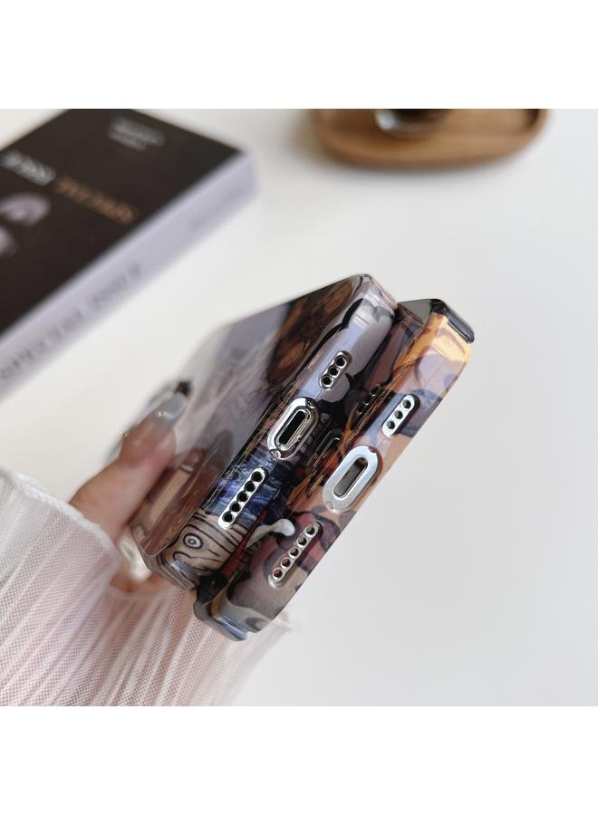 S-TOP Case For iPhone 11 Pro Max Precise Hole Oil Painting Pattern PC Phone Case - Image 5