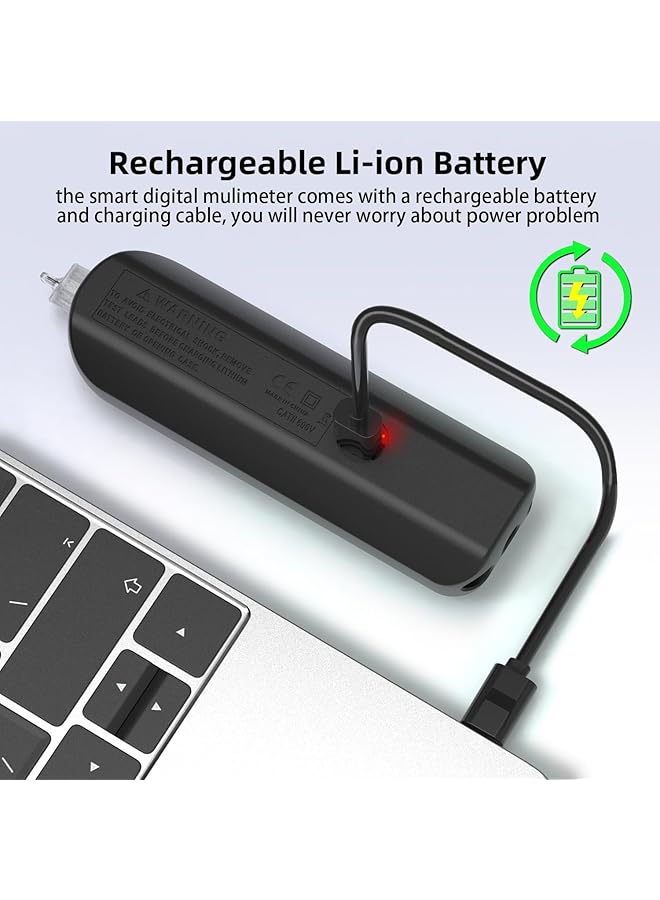 إكسفور جهاز قياس متعدد رقمي ذكي، فولتميتر قابل لإعادة الشحن، ثنائي السعة، مقاومة التيار، الاستمرارية، التردد، التيار المتردد، التيار المستمر، جهاز اختبار الجهد - Image 4