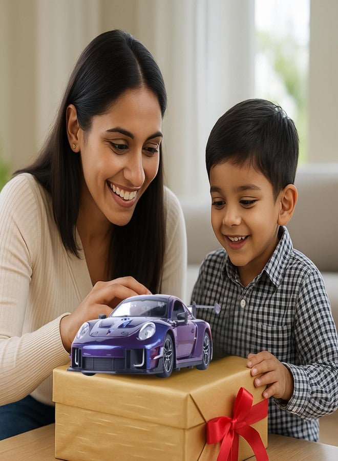 Popsugar Door Opening Remote Control Car|Rechargeable 1200mAh Lithium Battery|C-Type Charging|75-Min Runtime|2.4G Long Range Remote (100+ ft)|HighSpeed RC Car|Gift for Kids|Made in India (Purple) - Image 3