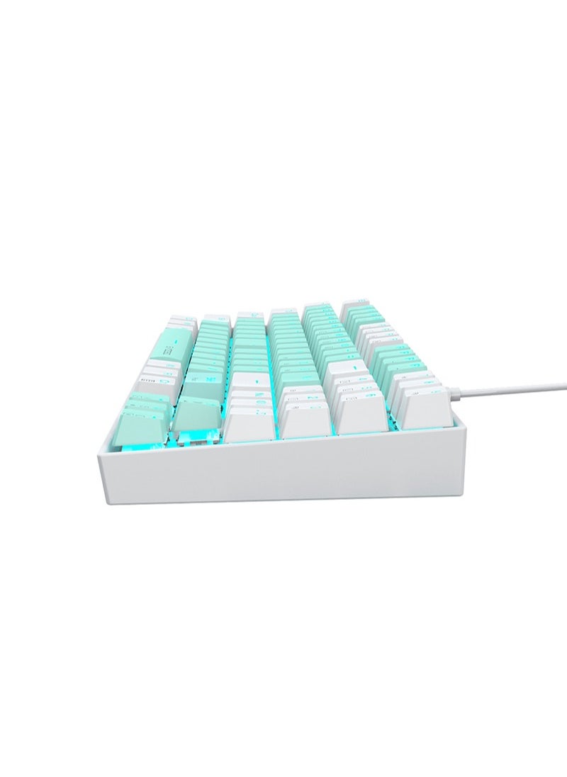 E-YOOSO - 89 Keys Gaming Keyboard, Wired Compact Red Switch Mechanical Keyboard, with Ice Blue Backlit, Number Pad for Windows/Mac/Laptop/PC , Blue/White - Image 1