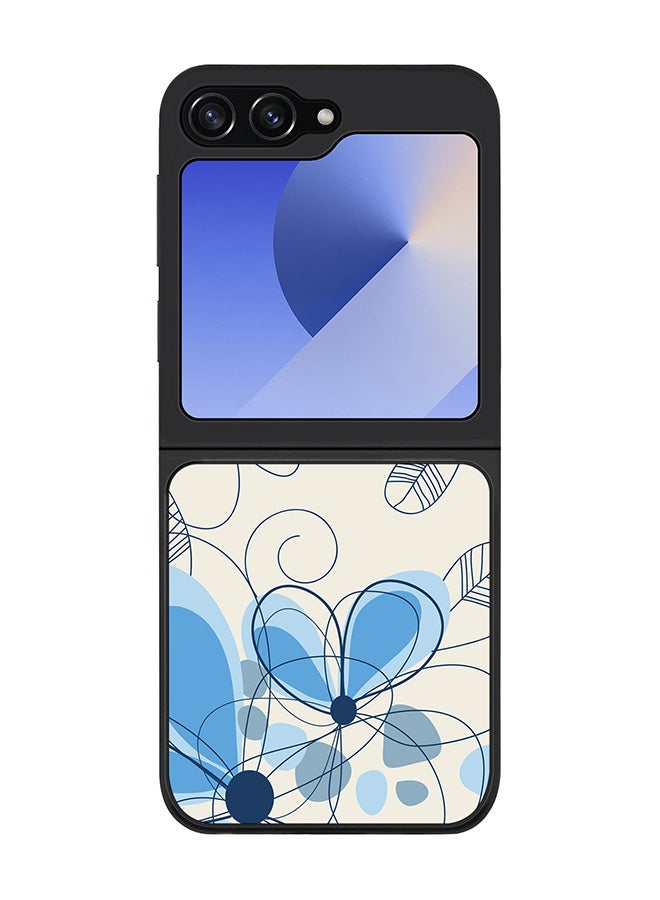 Stylizedd Rugged Black edge case for Samsung Galaxy Z Flip7 FE, Slim fit Soft Case Flexible Rubber Edges Anti Drop TPU Gel Thin Cover -  Daisy Lines - Image 1