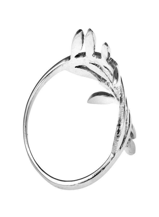 ايرافيدا خاتم AeraVida Embracing Peace Olive Branch Wrap من الفضة الإسترليني عيار 925 | خواتم زفاف رقيقة للنساء | خواتم فضية مريحة وعملية للنساء | تصميم أنيق | خواتم من الفضة الإسترليني - Image 3