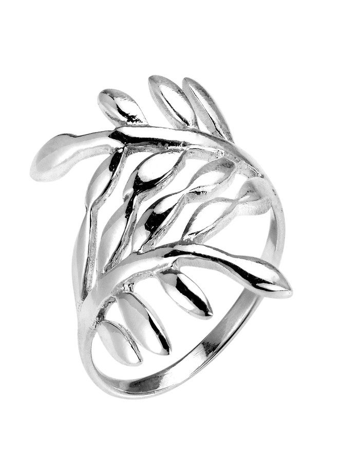 ايرافيدا خاتم AeraVida Embracing Peace Olive Branch Wrap من الفضة الإسترليني عيار 925 | خواتم زفاف رقيقة للنساء | خواتم فضية مريحة وعملية للنساء | تصميم أنيق | خواتم من الفضة الإسترليني - Image 2