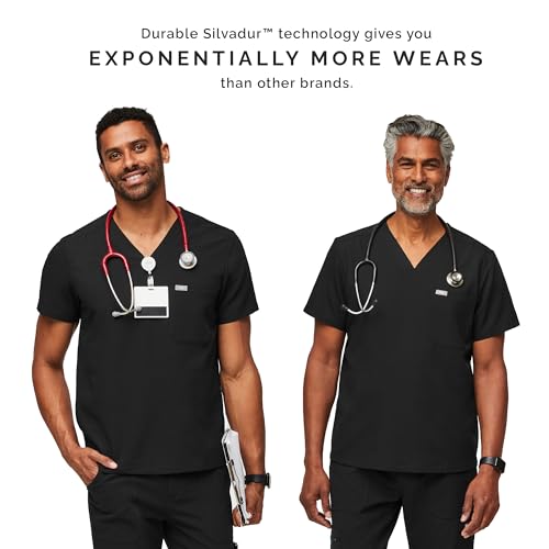 FIGS Chisec Three-Pocket Scrub Top for Men – Black, M - Image 4