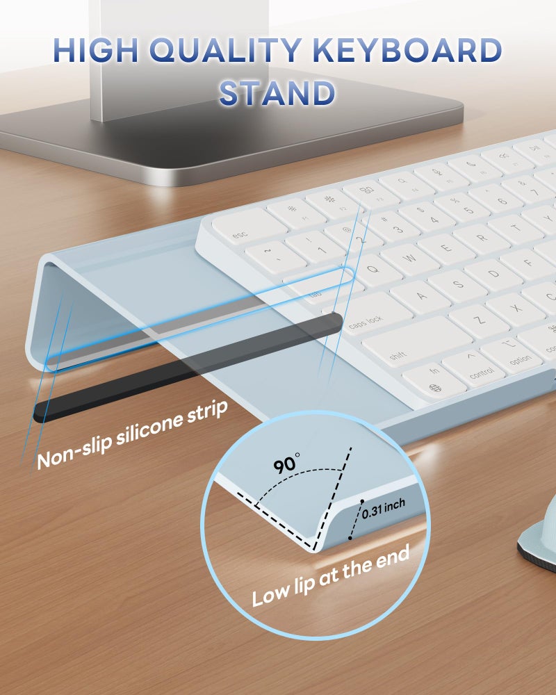 Laborio Computer Keyboard Stand for Desktop, Keyboard Wrist Rest Holder Stand for Easy Typing with Wrist Pad for Office Desk, Home, School(Blue) - Image 4