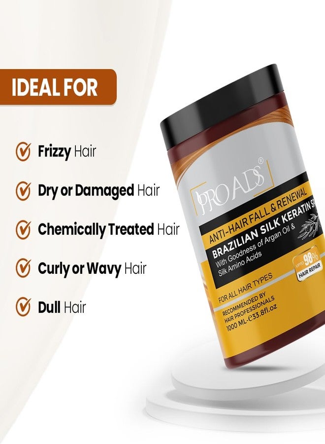 PRO ADS PROADS® Professional Brazilian Silk Keratin Hair SPA | For Extra Silky And Moisturized Hair | Reduces Hair Loss And Stiumulates Hair Growth | At-Home Treatment | Unisex | 1000ml - Image 3