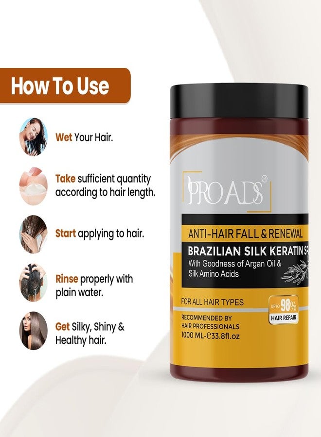 PRO ADS PROADS® Professional Brazilian Silk Keratin Hair SPA | For Extra Silky And Moisturized Hair | Reduces Hair Loss And Stiumulates Hair Growth | At-Home Treatment | Unisex | 1000ml - Image 2