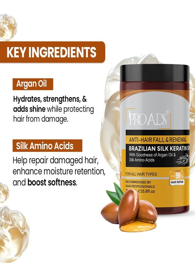 PRO ADS PROADS® Professional Brazilian Silk Keratin Hair SPA | For Extra Silky And Moisturized Hair | Reduces Hair Loss And Stiumulates Hair Growth | At-Home Treatment | Unisex | 1000ml - Image 4