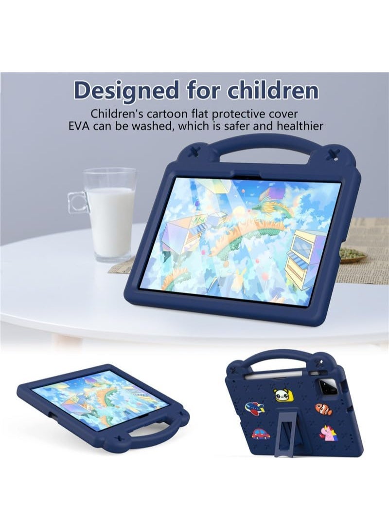 VKL Tablet Case for Xiaomi Pad 7/Pad 7 Pro 11.2 Inch 2024, Kids Friendly Universal Shockproof Protective Case with Stand Handle (Navy Blue) - Image 2