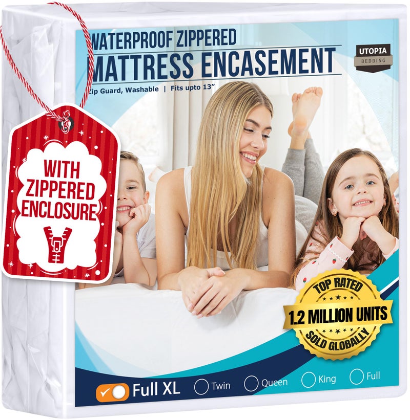 Utopia Bedding Waterproof Mattress Protector Full XL Size, Zippered Mattress Encasement Bed Bug and Dust Mite Proof, Absorbent Six-Sided Mattress Cover - Image 1