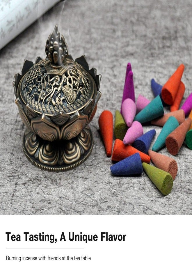 Moncer Incense Holder, Vintage Style Backflow Smoke Censer Incense Burner Stick Cone Holder for Home Decoration(Bronze) 2.95 x 2.71inch - Image 3