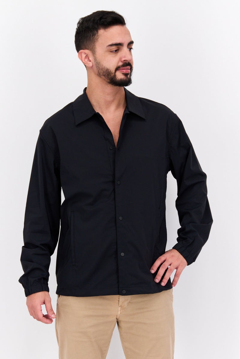 Theory Men Solid Windbreaker Jacket, Black  - Image 1