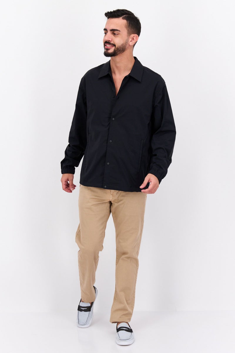 Theory Men Solid Windbreaker Jacket, Black  - Image 4