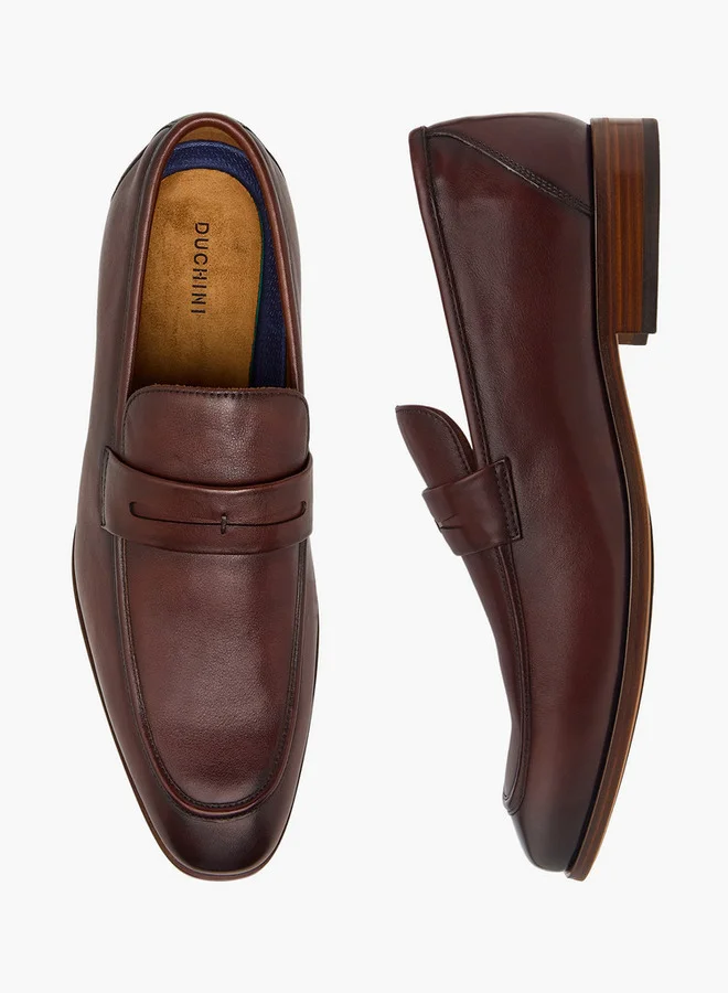 دوتشيني Men's Solid Slip-On Loafers